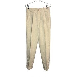 Vintage Liz Claiborne Beige Linen and Cotton Blend Pants